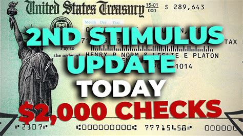 2000 Second Stimulus Check Update Today Second Stimulus Update Youtube