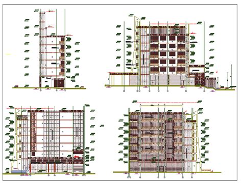 Elevation Of Hotel Dwg File Cadbull In 2023 Hotel Floor Building