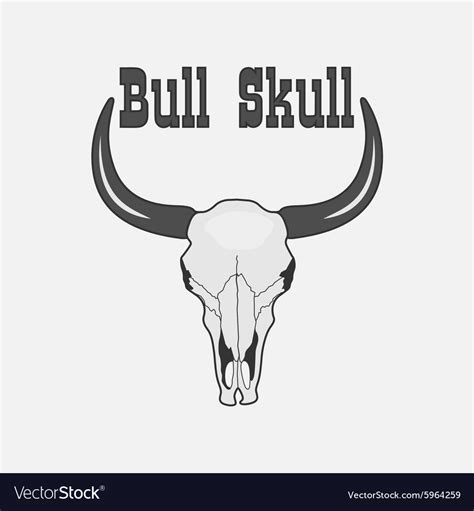 Black And White Cow Skull Logo Royalty Free Vector Image