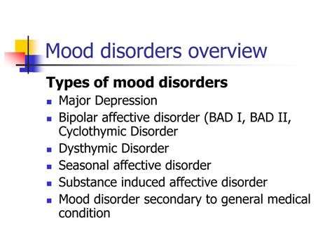 Ppt Overview Of Mood Disorders Powerpoint Presentation Free Download