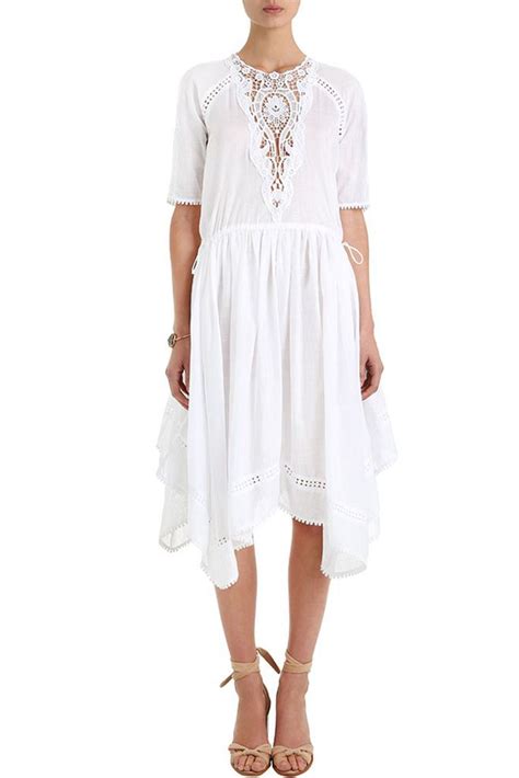 Marisol Motif Dress White Resort Wear Dresses White Dress Dress Cover
