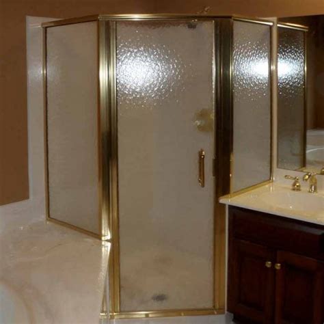 custom semi frameless gold shower enclosure with aquatex glass precision glass and shower