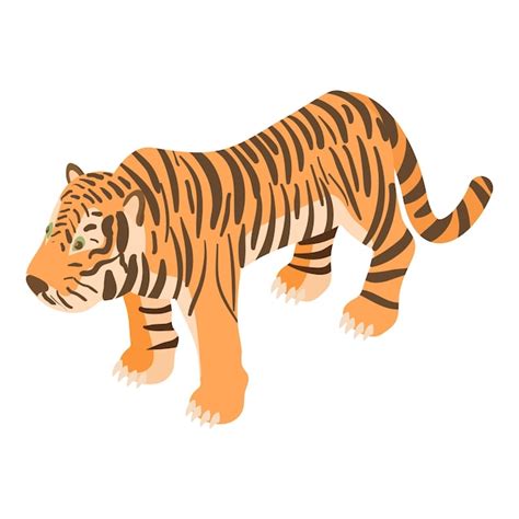 Icône De Tigre En Style Dessin Animé Isolé Sur Fond Blanc Illustration