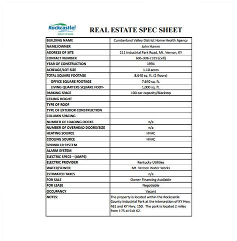 17 Specification Sheet Templates Free Sheet Templates Templates