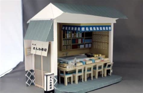 Papermau Sushi Bar And Restaurant Paper Model By Paper Museum