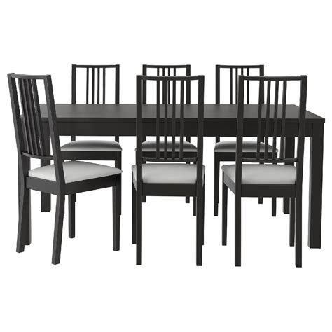 Ikea Bjursta Brown Black Extendable Dining Table W 6 Chairs Aptdeco