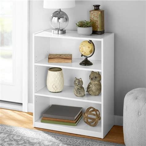 Mainstays 3 Shelf Bookcase With Adjustable Shelves White