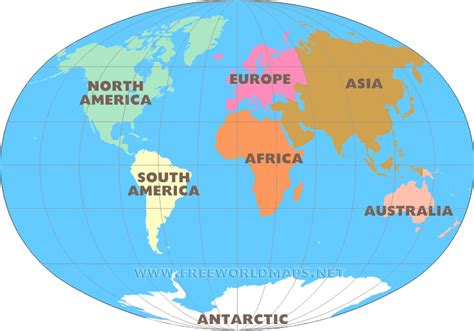 Printable World Map 7 Continents Continentes Y Oceanos Mapa Para Images