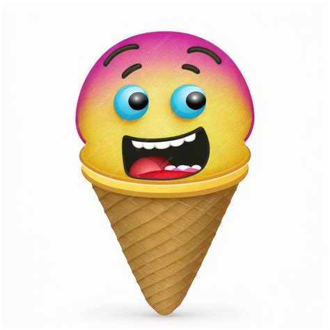 Premium Ai Image Expressive Emoticon Face Ice Cream Emoji