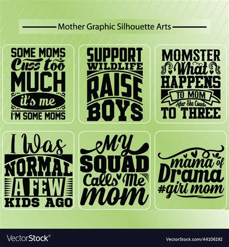 mom typography lettering design set royalty free vector