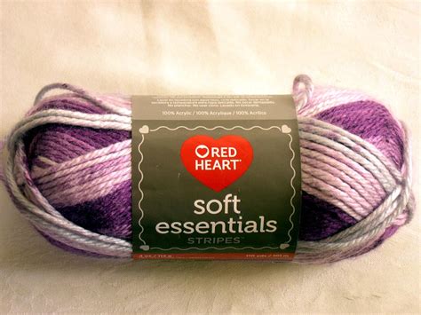 Red Heart Soft Essentials Yarn Purple Reign Stripe Variegated Bulky 5