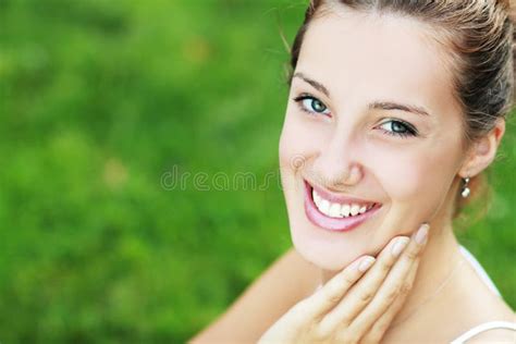 Woman With Perfect Teeth And Smile Stock Image Image Of Dreamer Face