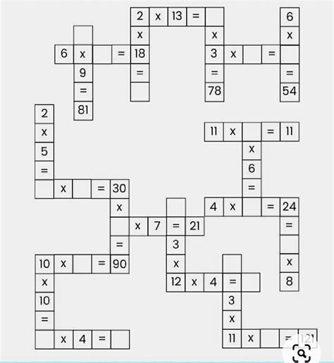 Math Multiplication Puzzles With Answers Math Logic Puzzles