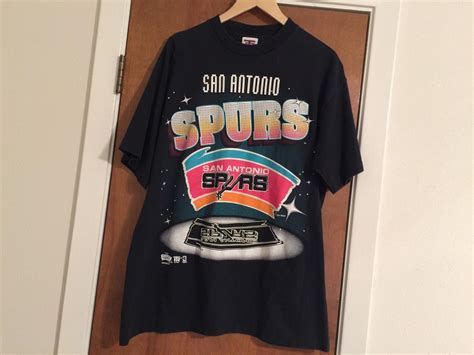 Rare Vintage San Antonio Spurs Black T Shirt 95 Adult Sz Large New