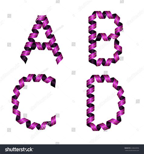 Ribbon Alphabet Font Stock Illustration 228644056 Shutterstock