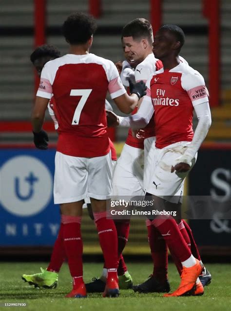 Arsenal Players Celebrates After Eddie Nketiah Of Arsenal Scored His