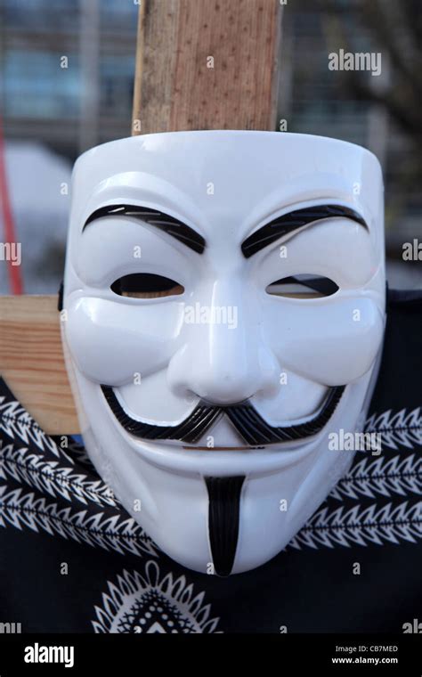 Guy Fawkes Mask Symbol Of The Anarchist Hacktivist Group Anonymous