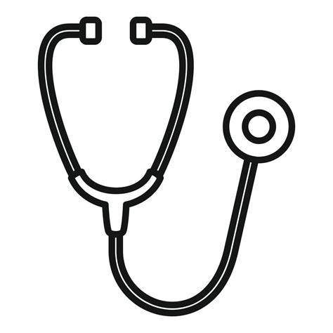 Medical Stethoscope Icon Outline Style 14545256 Vector Art At Vecteezy