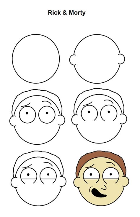 Morty Step By Step Tutorial Rick And Morty Drawing Simpsons
