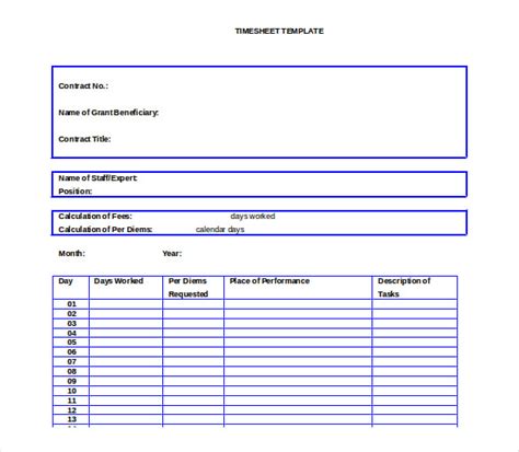 Microsoft Timesheet Template Tutoreorg Master Of Documents