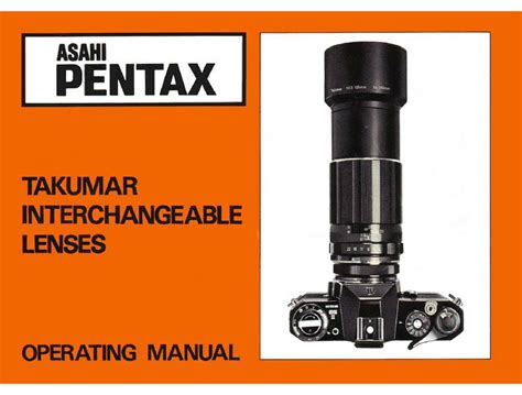 Pentax Takumar Operating Manual Pdf Download Manualslib