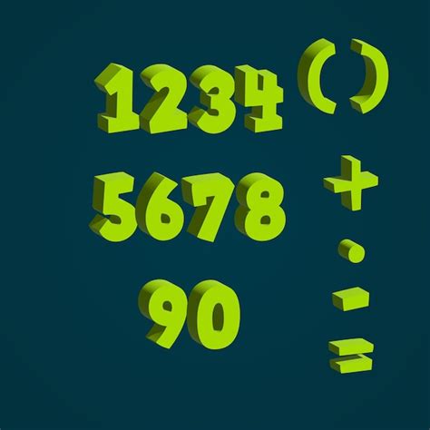 Premium Vector 3d Number Set Icon