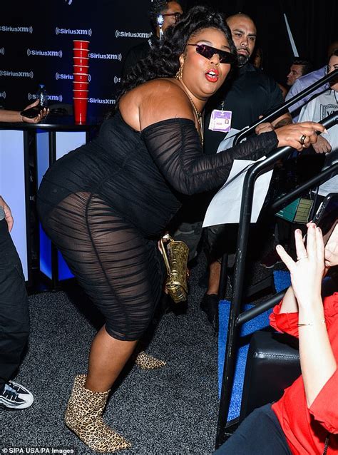 Lizzo Models An Off The Shoulder Sheer Dress As She Stops By Siriusxm S Radio