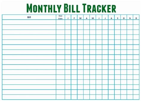 Monthly Bill Tracker Template Excel Get I Want A Monthly Spreadsheet