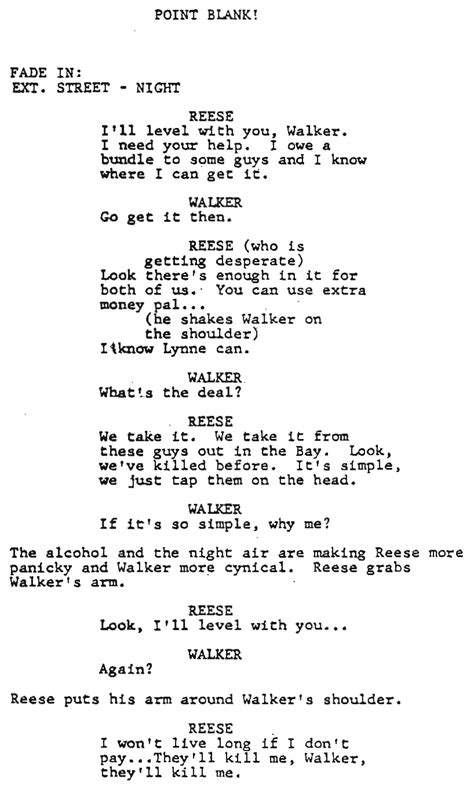 page one “point blank” 1967 screenplay by alexander jacobs and… by scott myers go into