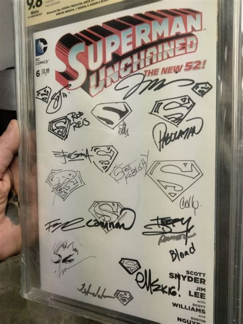 Superman Unchained 6 Cbcs 98 Signed X17 And Sketches Galore Ebay