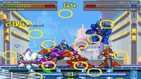 Megaman The Power Fighters Mugen 4v4 Jewel Man Team Vs Needle Man Team