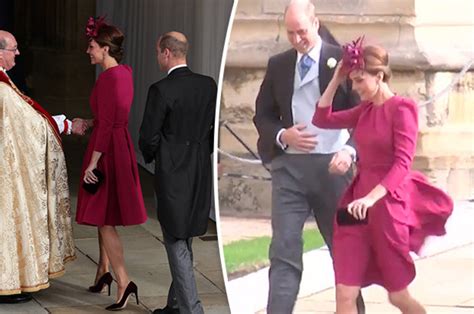 Royal Wedding Kate Middleton Stuns In Raspberry Dress And Matching