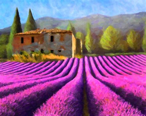 Lavender Farm Print Italy Poster Tuscany Art Italy Decor