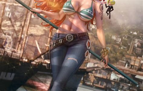 Wallpaper Girl Bra Cleavage One Piece Boobs Breast Anime Tattoo