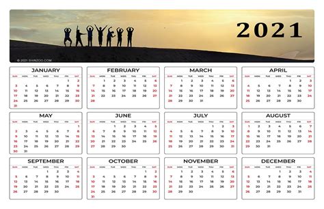 Printable Calendar 2021 Yearly 11x17 Printable Calendar 2021