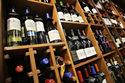 Wine Bottles On Shelf Shelves Editorial Image Image Of Super