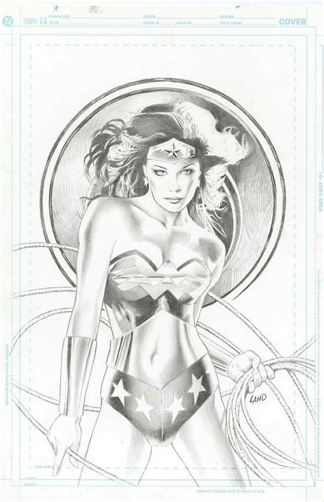Wonder Woman Sketch By Greg Land Land Auction Wonder Woman Artwork Dr