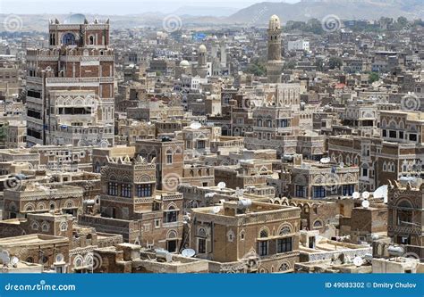 Vue Aérienne De La Ville De Sanaa Sanaa Yémen Photographie éditorial