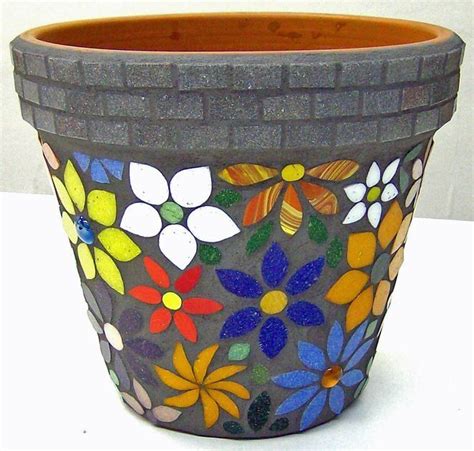 Mosaic Tiles Crafts Mosaic Planters Mosaic Vase Mosaic Flower Pots