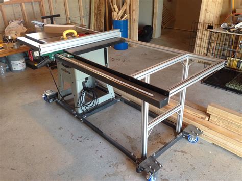 Table saw upgrade-new fence rail with steel and 80/20 aluminum table