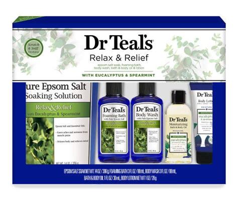 Dr Teals Relax And Relief Eucalyptus And Spearmint 5 Piece Bath Regimen T Set Big Lots