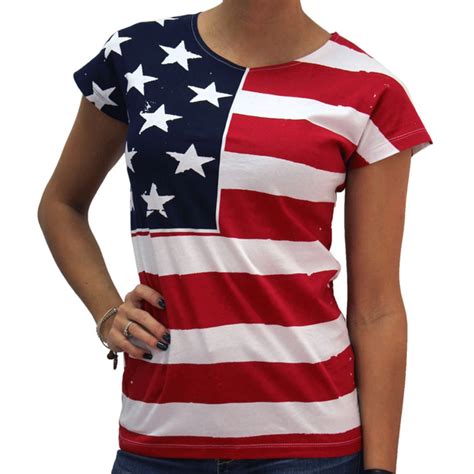 the flag shirt usa american flag top for women
