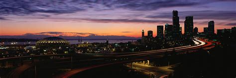 Seattle Washington Skyline At Sunset Photograph By Panoramic Images