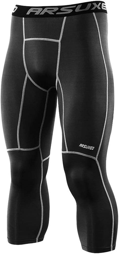 arsuxeo mens compression tights running pants baselayer legging k3 sports and fitness sports