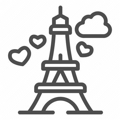 Eiffel Tower Love Paris France Heart Romantic Icon Download On