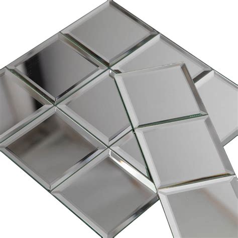 Square Mirror Glass Tile With Beveled Edge 4 X 4 Inch Soulscrafts
