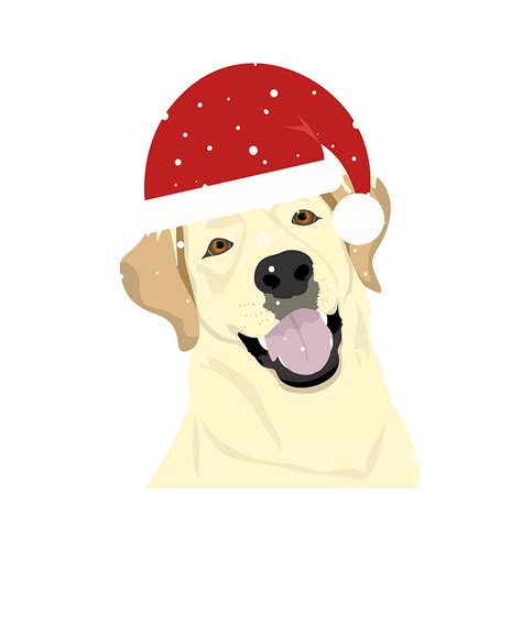 Christmas Dog In Santa Hat Labrador Retriever Drawing By Kanig Designs