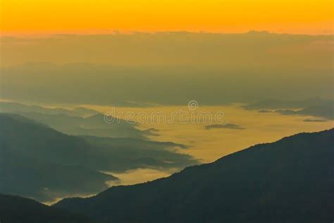 View Of A Valley In A Beautiful Early Morning Stock Image Image Of
