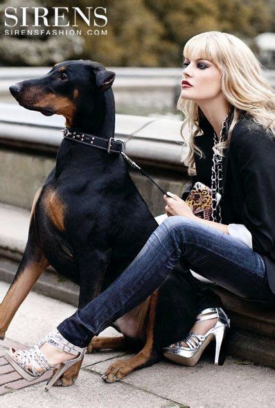 Doberman And Fashion Girl And Dog Doberman Pinscher Dog Doberman