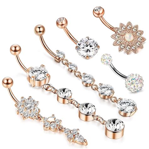 316l Surgical Steel Rose Gold Belly Piercing Sexy Body Jewelry